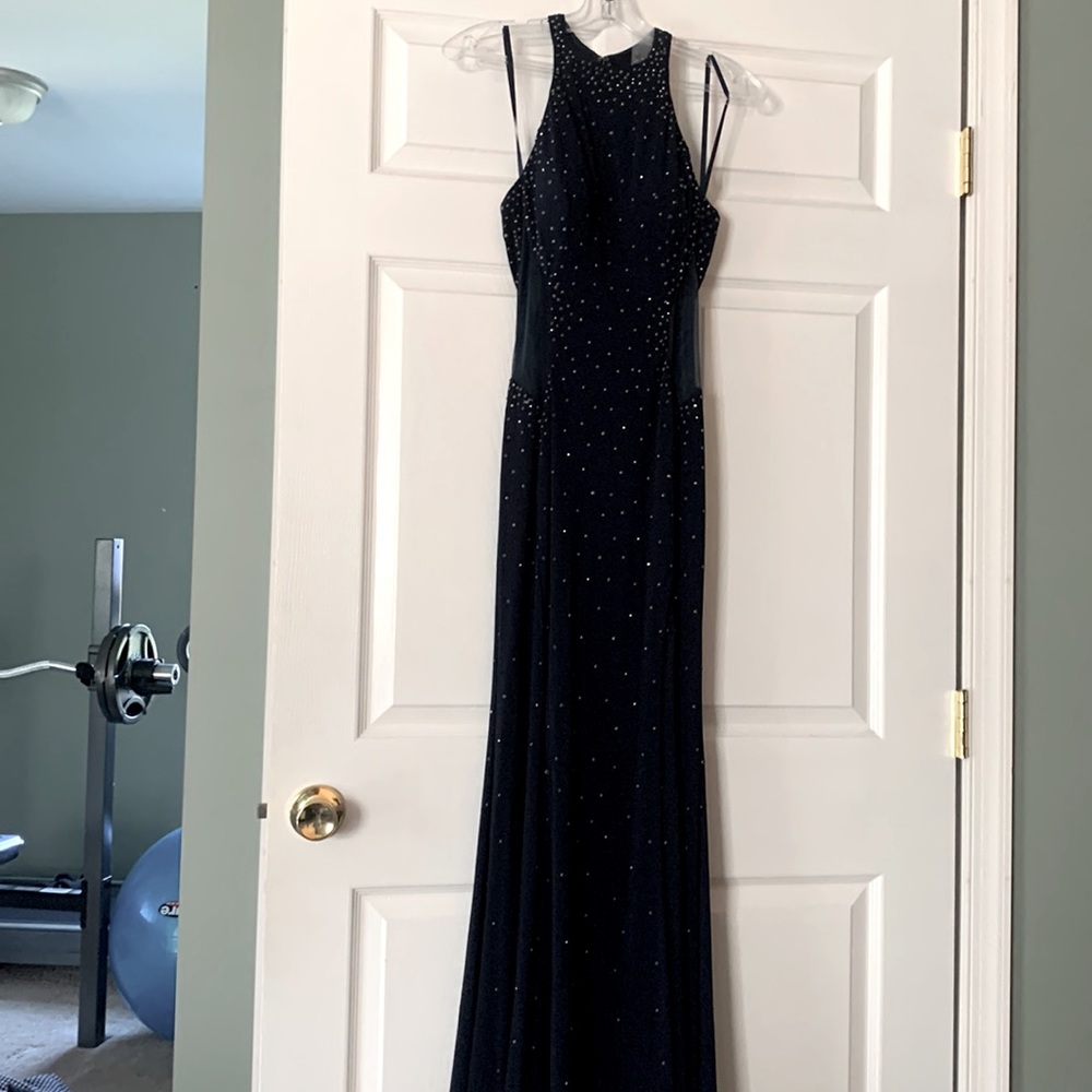 Size 0, Colette prom dress, navy blue, no flaws.